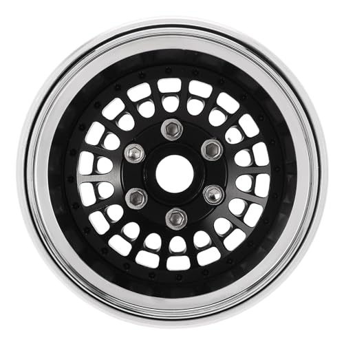 INJORA Turbine 1.9" Aluminum Wheel Offset -10mm for 1/10 RC Crawler（Black - color: Black