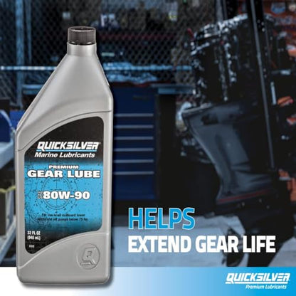 Quicksilver by Mercury Marine 80W-90 Premium Gear Lube, Marine Engine, 2.5 Gallon - size: 2.5 Gallon