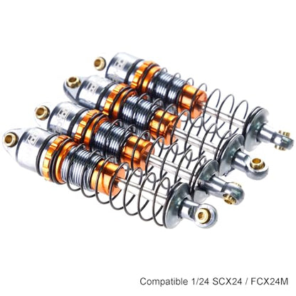 40MM Oil Shock Absorbers Upgrade Compatible with 1/24 RC Crawlers | Fits Axial SCX24 / FCX24 - Oil Damper Upgrade - Orange - color: Gray/Orange