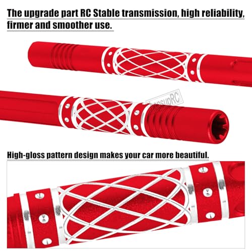 Upgrades Part Aluminum Center Slider Driveshafts Center Drive Shaft for 1/10 Kraton&Outcast 4X4 4S V2 BLX,Axles CVD Hops Up(Red) - color: Red(for 1/10)