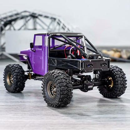 INJROA IR40 Truck Body with Tube Cage for TRX4M Defender Bronco (Purple) - color: Purple