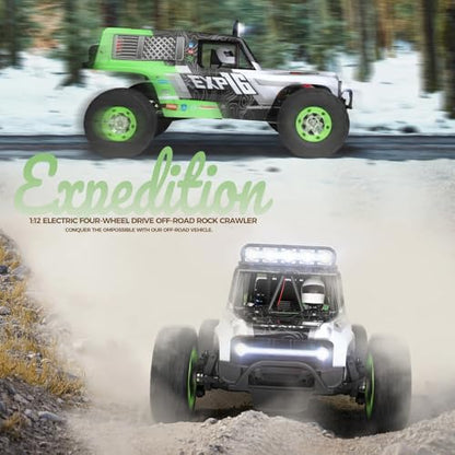 GoolRC WLtoys 124006 RC Car, 1:12 Scale Remote Control Car, 4WD 40KM/H High Speed RC Truck, 2.4GHz Off-Road RC Crawler RTR with LED Lights and 2 Batteries for Adults (Red) - color: Red