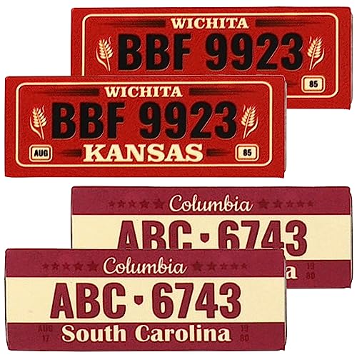 4PCS HIRCQOO Metal RC Car License Plate Kit Decorations Accessories Compatible with Traxxas TRX-4 Tamiya CC01 Axial SCX10 D90 1/10 RC Crawler Car (BBF9923+ABC6743) - style: BBF9923+ABC6743