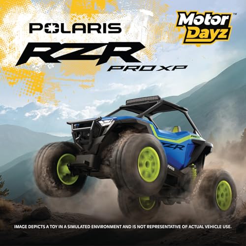 Polaris RZR Remote Control UTV – 1:14 Scale 2WD RC Car, Officially Licensed Polaris RZR, Full-Function 2.4GHz Radio Control, USB Rechargeable, Ready to Run, Blue - color: Blue