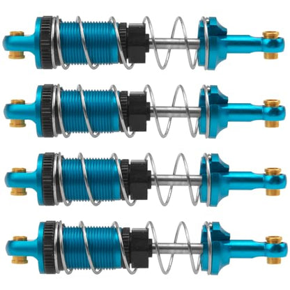 4Pack ShareGoo RC Car Shock Absorbers Metal Shocks Damper Compatible with MJX Hyper Go 16207 16208 16209 16210 H16BM H16GT H16DR 1/16 RC Car Upgrades Part (Blue) - color: Blue