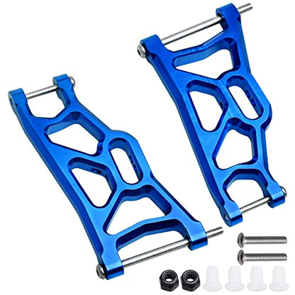 4PCS Aluminum Front & Rear Suspension A-Arms Set and Tie Bar for 1/10 Traxxas Slash 2WD Upgrades Parts, Replacement of 2555 3631 2532 (Blue) - color: Blue