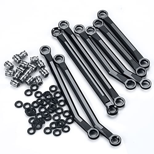 Metal Linkage High Clearan Steering Link Set, Black | For 1/18 TRX4-M Bronco Defender, RC Crawler Car - color: Black