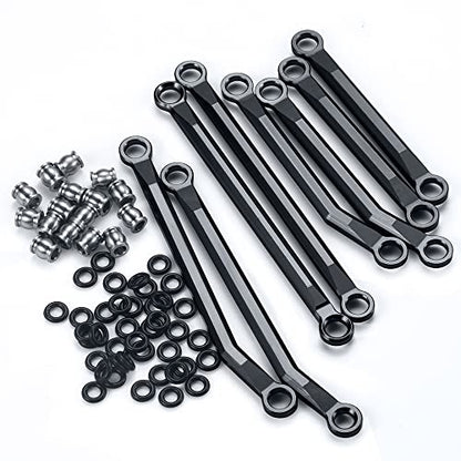 Metal Linkage High Clearan Steering Link Set, Black | For 1/18 TRX4-M Bronco Defender, RC Crawler Car - color: Black