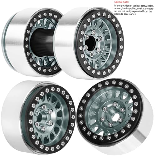 RC 1.9 Dually Beadlock RC Wheel Rim for 1/10 SCX10 90046 AXI03007 TRX4 TRX6 VS4-10 Gen7 Gen8 MST CFX D90 RC Crawler,Aluminum 1.9 Dually Beadlock Wheels Rims w/Adjustable Offset (4PCS)Titanium - color: Titanium/Dually Beadlock