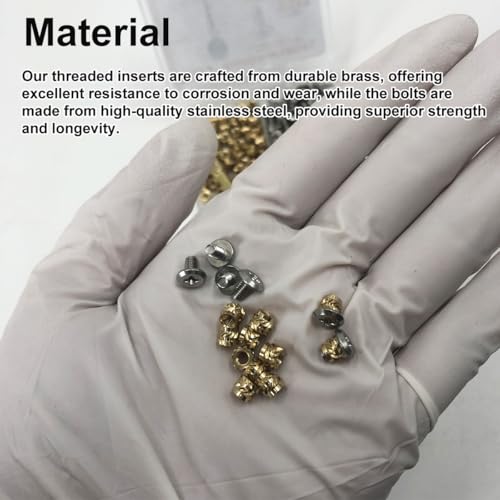 200Pcs Threaded Inserts Bolt Set 100pcs M3x4x5 Heat Set Insert Brass Nut with 100pcs Bolt for 3D Printed Plastic Parts - size: (200pcs) M3x4x5