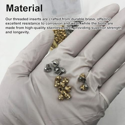 200Pcs Threaded Inserts Bolt Set 100pcs M3x4x5 Heat Set Insert Brass Nut with 100pcs Bolt for 3D Printed Plastic Parts - size: (200pcs) M3x4x5