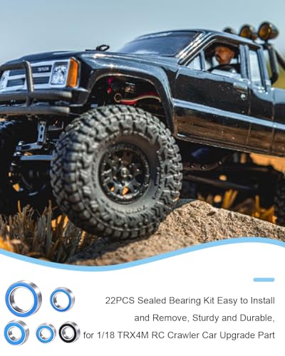 RC Sealed Bearing 22PCS Steel Bearing Kit for 1/18 TRX4M RC Crawler Upgrade Parts