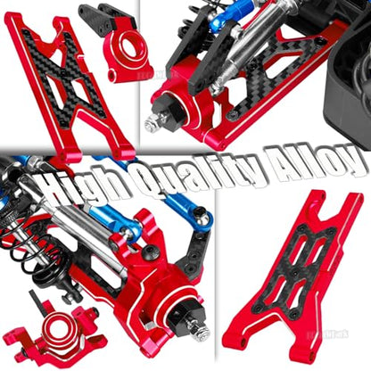 RC Upgrades Part for 1/10 Granite/Senton 3S & Mega550,Shock,A-Arm,Caster Block,Steering Blocks,Stub Axle Carriers,Links,Gearbox,Center Driveshaft Axles,Support,25T Spline,Steering,Red - color: Red - (Upgrades Part)