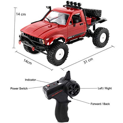 RC Crawler Offroad RC Truck WPL C14 RC Rock Crawler 1/16 Scale 4x4 Waterproof Remote Control Trucks with LED Lights, 2.4G RTR Hobby RC Pickup for Adults