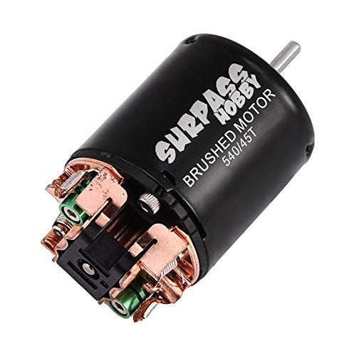 Dilwe RC Car Brushed Motor, 4 Poles Alloy 540 Sensorless Brushed Motor 17T / 27T / 45T / 80T / 21T for 1/10 RC Car Truck(45T)
