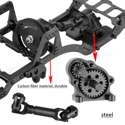 RC Carbon Fiber Upgardes Parts LCG Chassis Kit for 1/10 SCX10 SCX10 II Capra 1.9 UTB and Other DIY Builds RC Crawler,Front Mounted Transmission LCG Chassis Kit,Black - color: Black（for 1/10)