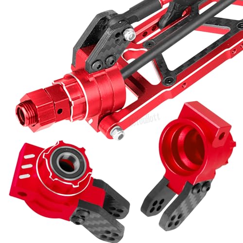 RC Upgrades Part Front Knuckles Steering Blocks&Rear Hub Stub Axle Carriers for 1/8 Kraton (Also for V4&V5)/Notorious/Outcast 6S 4WD BLX,Steering Hops Up,Replaces #AR330505#AR330404,Red - color: Red - (Upgrades)