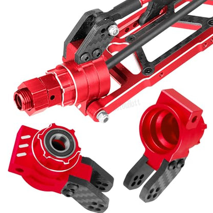 RC Upgrades Part Front Knuckles Steering Blocks&Rear Hub Stub Axle Carriers for 1/8 Kraton (Also for V4&V5)/Notorious/Outcast 6S 4WD BLX,Steering Hops Up,Replaces #AR330505#AR330404,Red - color: Red - (Upgrades)