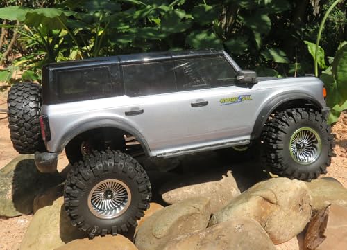HOBBYSOUL Adjustable Offset 2.2 Beadlock Wheels and Tires 124mm Tall Mud Slingers tyre & 40mm Wide Rims for 1/10 RC Crawler TRX4 SCX10 Capra Upgrades,HS701530