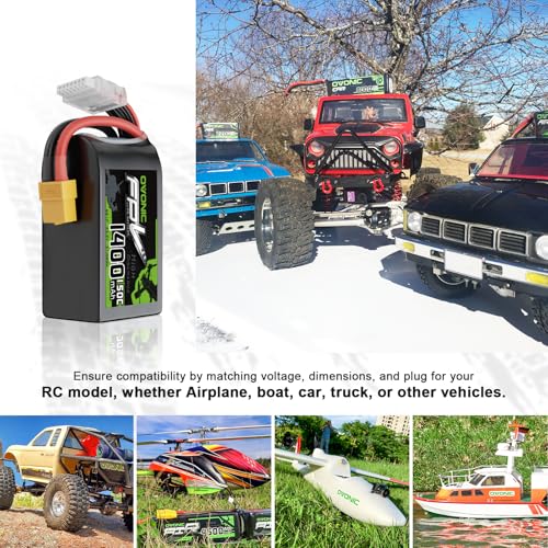 OVONIC 22.2V 150C 1400mAh 6S Lipo Battery with XT60 Plug
