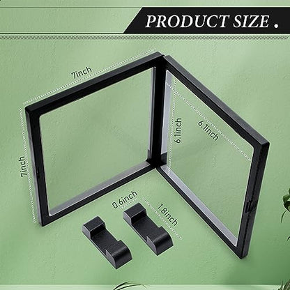 Harloon 12 Pcs 3D Floating Display Case Floating Frame Display Holder Stand Challenge Coin Jewelry Frame Box for AA Medallions Fossil Rock Gemstones Specimen(Black,7 x 7 x 0.8 Inch,Square Base) - color: Black, size: 7 x 7 x 0.8 Inch, style: Square Base