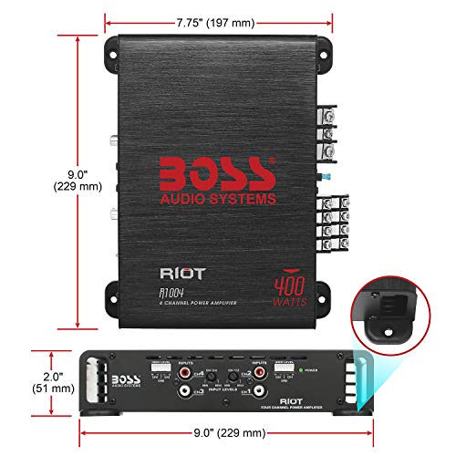 BOSS Audio Systems Car Stereo with Apple CarPlay + Backup Camera + 2 Car Speakers + 4 Channel Amplifier