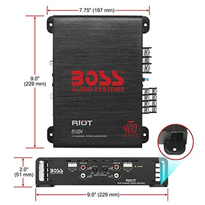 BOSS Audio Systems Car Stereo with Apple CarPlay + Backup Camera + 2 Car Speakers + 4 Channel Amplifier