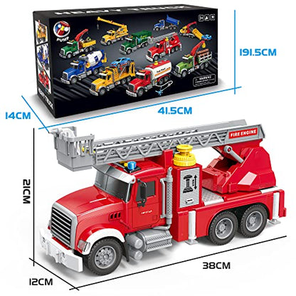 Dwi Dowellin Kids Fire Truck Toys for 3 4 5 6 Years Old Boys, Fire Rescue Vehicle with Shooting Water,Lights and Sounds - style: fire tuck