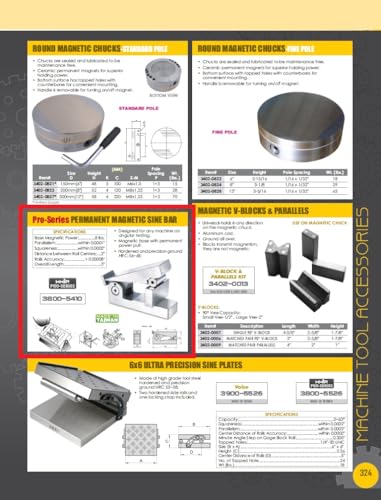 HHIP 3800-5410 Permanent Magnetic Sine Bar Oal 3 Inches