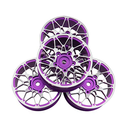 ShareGoo Metal Wheel Rims RC 12mm Hex Hubs 1/10 RC Drift On-Road Racing Touring Wheel Rim Compatible with HSP Tamiya Kyosho RedCat Sakura WLtoys Universal 1/10 RC Scales (Purple) - color: Purple
