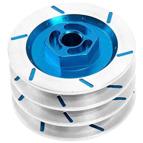 4Pack Vgoohobby Aluminum Alloy RC 12mm Hex Hub Wheel Rim Brake Disc Compatible with HSP HPI Traxxas Tamiya 1/10 On-Road Racing Model Car (Blue) - color: Blue
