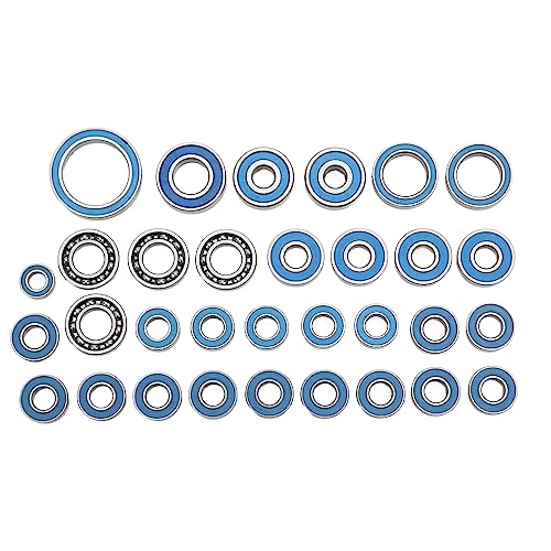 RC Car Bearing Kit, 32-Piece Sealed Steel Bearings for 1/10 1/8 Scale Off-Road and On-Road, Reduces Friction for Speed