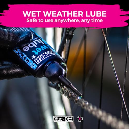 Muc-Off Chain Wet Lube 50ml 2-Pack | Biodegradable Bicycle Chain Lubricant Wet | Reduces Friction & Extends Chain Life | Wax-Based Formula Repels Water | Suitable for MTB & Road Bikes - size: 50mL (Pack of 02)