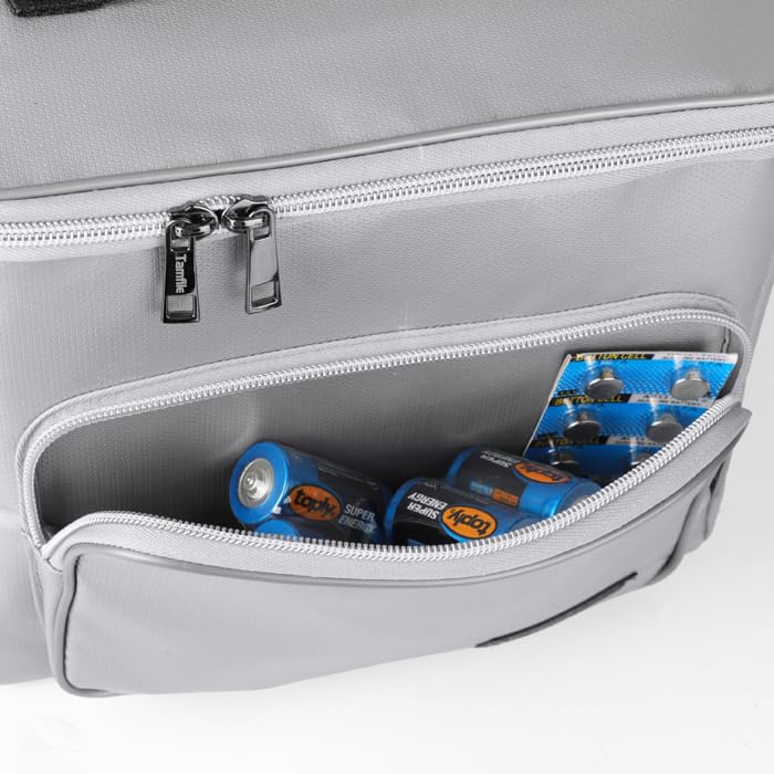 Tamfile Fireproof Lipo Battery Bag with 4200°F Heat Insulated, 2PCS | Fireproof Battery Pack with Pockets,Explosionproof Lipo Safe Bag for Storage,Transport and Charging, Black + Silver - color: Black+Silver