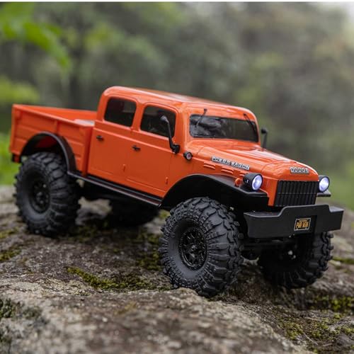 Axial RC Truck SCX24 40's 4 Door Dodge Power Wagon Orange1/24 4 Wheel Drive-RTR (Everything Needed to Run Included) AXI00007T1 - color: Orange