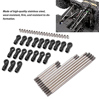 Jiawu 10Pcs Pull Rod Link Linkage, 324mm Wheelbase Link Rod, Links Tie Rods Pull Rods with End Ball Set for 1/10 RC 820564 820064 Crawler Car