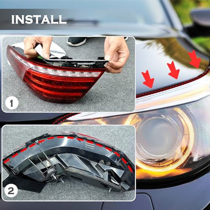 13FT Car Headlight Sealant Butyl Tape,Butyl Rubber Sealant Blocks Dust Water Noise,Universal Butyl Sealant Tape Car Accessories for Car Headlights Taillights Windshield Doors (13Ft x 9mm x 3mm)
