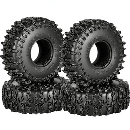 RC 1.0 Beadlock Tires for 1/18 TRX4M / Ascent-18 / SCX24 / FCX24 RC Crawler,1.0 In High Traction High Grip Rubber Tires w/Foam Insert,Style 3 - style: Style3(4pcs)