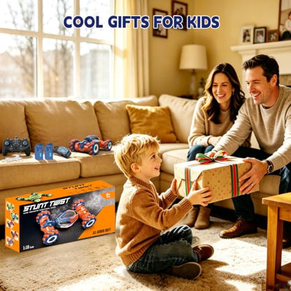 Remote Control Car - RC Drift Car Gesture Sensing Toy Boy Age 6-8-12 Gifts | Gesture Sensing RC Stunt Car for Kids Toys 6 7 8 9 10 11 12 Year Old Boy Birthday Christmas Presents with Lights Music - color: Orange