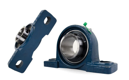 UCP207-20 Pillow Block Bearing (2 Pack), 1-1/4 inch Bore, 2 Bolt Flange Mounted, Solid Cast Iron Base, Self-Alignment - size: UCP207-20