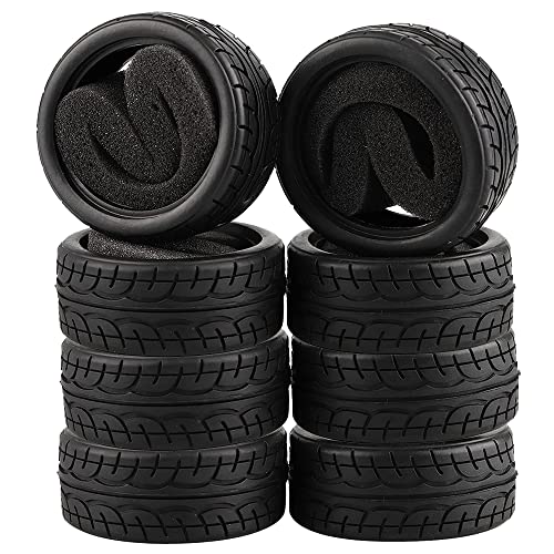 8pcs 1/10 on Road Soft Tires Tyres Fit for RC 1:10 Touring On Road Car Wheels Rim Black - style: 8PCS