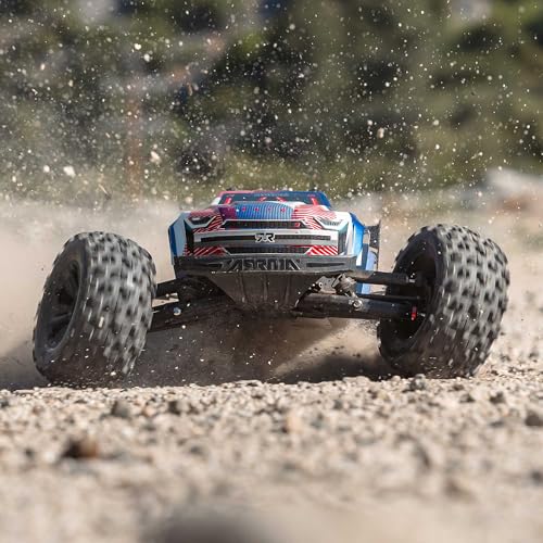 ARRMA RC Truck 1/8 KRATON 4X4 6S BLX BRUSHLESS V6 Speed Truck RTR (Lipo Battery and Charger Not Included) (Blue/Red), ARA8608V6T4 - color: Blue/Red