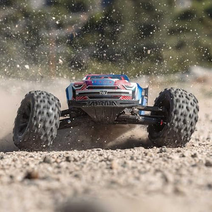 ARRMA RC Truck 1/8 KRATON 4X4 6S BLX BRUSHLESS V6 Speed Truck RTR (Lipo Battery and Charger Not Included) (Blue/Red), ARA8608V6T4 - color: Blue/Red