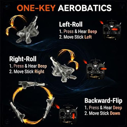 4-CH F-22 Raptor RC Plane,Vertical Flight Mode,Upgraded Dual Motors
