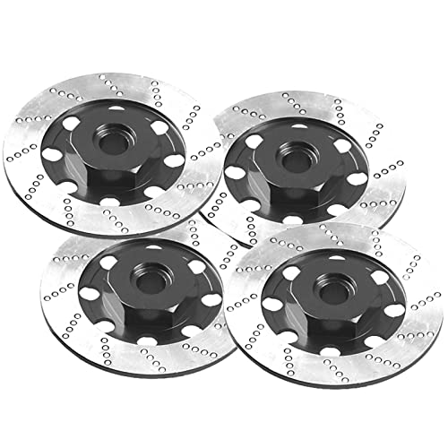 4Pack Vgoohobby Metal 12mm RC Car Hex Hub 12mm Brake Disc Wheel Hubs Adapter Spacer Compatible with Traxxas Tamiya Redcat HSP HPI 1/10 On-Road Car (Black) - color: Black