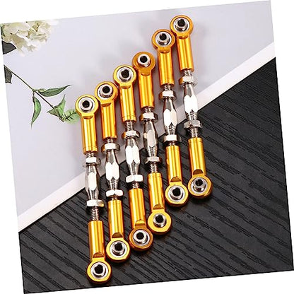 Vaguelly 6pcs Aluminum Rc Car Rod Linkages Turnbuckle Extension for Rc Truck Buggy Steering Upgrade Parts - color: Yellow