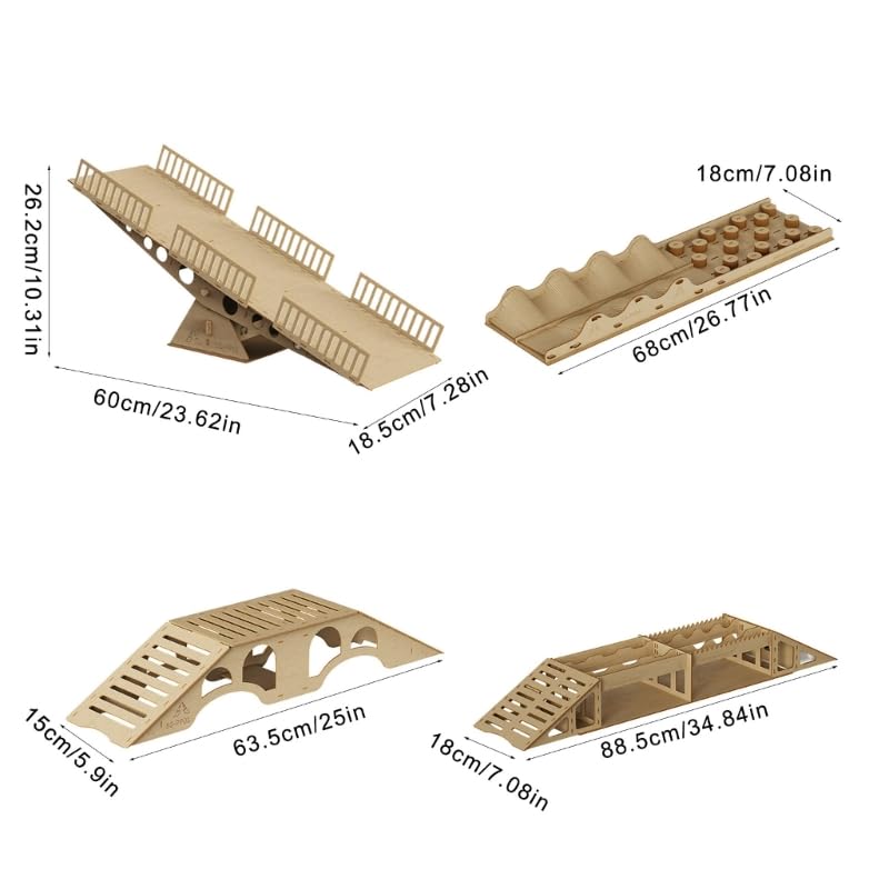Rc Crawler Course Obstacles,Rc Car Ramp,Toy Ramps for RC Crawer Car 1/18 1/24 TRX4M SCX24 FCX24 (C)