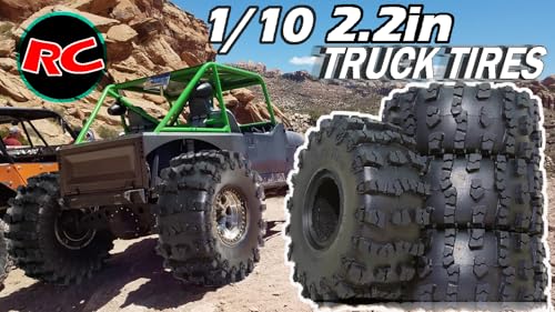 4PCS 2.2" RC Rubber Tires 150mm Crawler Tire with Foam Inserts Compatibale for 1/10 RC Crawler Axial SCX10 RR10 90053 AX10 Wraith 90056 90045