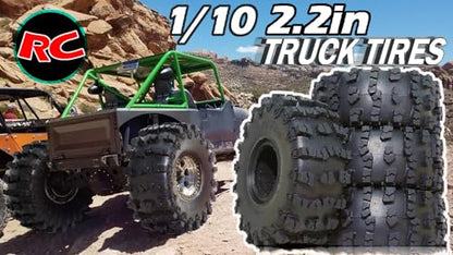 4PCS 2.2" RC Rubber Tires 150mm Crawler Tire with Foam Inserts Compatibale for 1/10 RC Crawler Axial SCX10 RR10 90053 AX10 Wraith 90056 90045