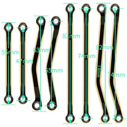 MORLORDY Brass RC High Clearance Chassis Links Heighten Linkage Set for 1/18 TRX4M K10 F150 RC Crawlers Car Upgrade Part